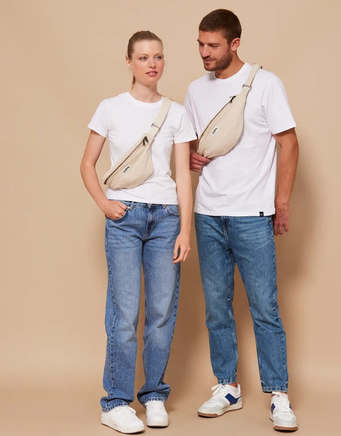 Hindbag Fanny Pack Olivia in Jute aus GOTS-zertifizierter Bio-Baumwolle mit verstellbarem Schultergurt