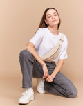 Hindbag Fanny Pack Olivia in Jute aus GOTS-zertifizierter Bio-Baumwolle mit verstellbarem Schultergurt