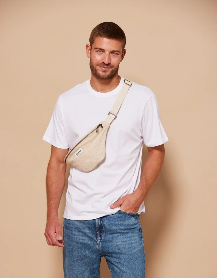 Hindbag Fanny Pack Olivia in Jute aus GOTS-zertifizierter Bio-Baumwolle mit verstellbarem Schultergurt
