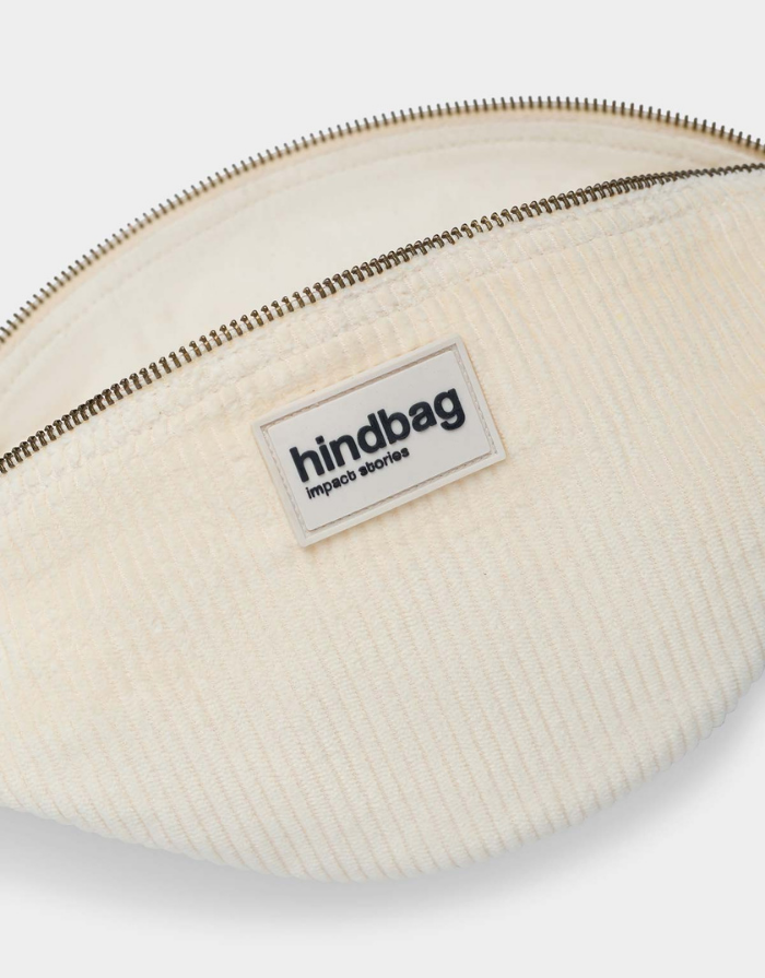 Hindbag Fanny Pack Olivia in Kord Beige aus GOTS-zertifizierter Bio-Baumwolle mit verstellbarem Schultergurt.