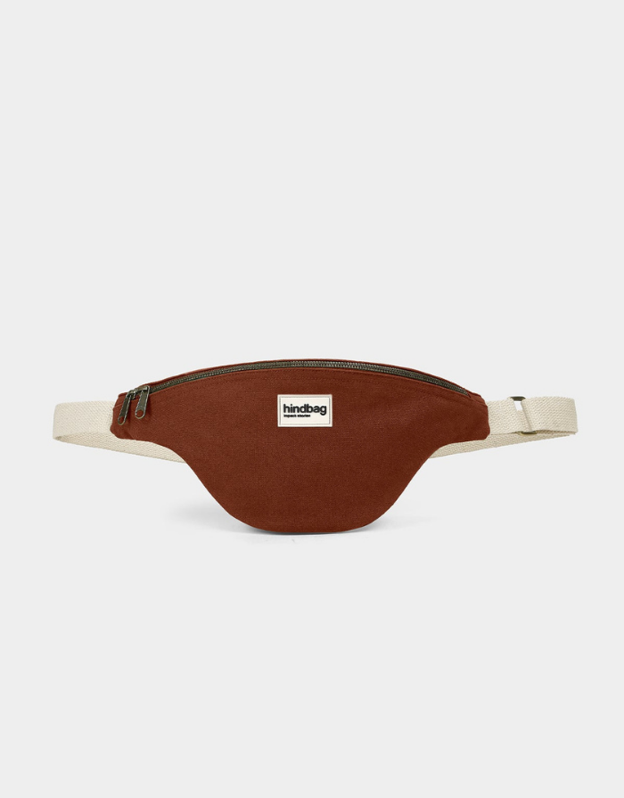 Hindbag Fanny Pack Olivia in Schokolade aus GOTS-zertifizierter Bio-Baumwolle mit verstellbarem Schultergurt