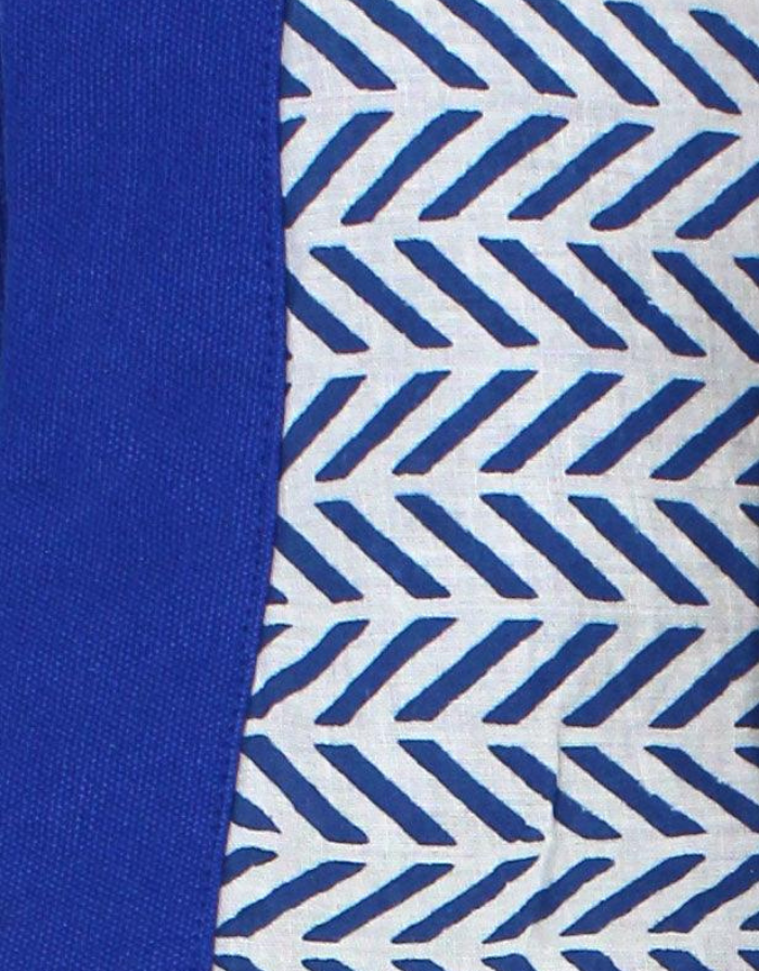 Hindbag Kosmetiktasche Ema in Electric Blue aus GOTS-zertifizierter Bio-Baumwolle mit gemustertem Innenfutter