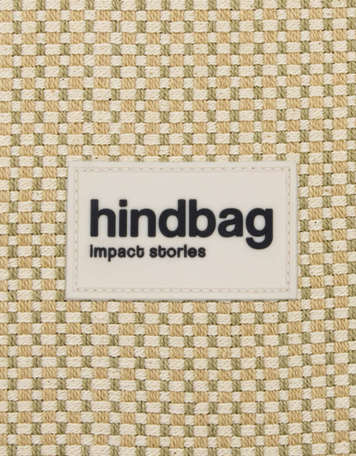 Hindbag Kosmetiktasche Ema in Naturweiß aus GOTS-zertifizierter Bio-Baumwolle mit gemustertem Innenfutter