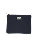 Hindbag Kosmetiktasche Ema in Navy aus GOTS-zertifizierter Bio-Baumwolle mit gemustertem Innenfutter