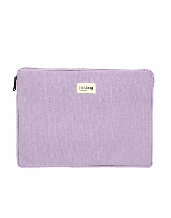 Hindbag Laptophülle Ava S in Flieder aus GOTS-zertifizierter Bio-Baumwolle mit stoßdämpfender Polsterung