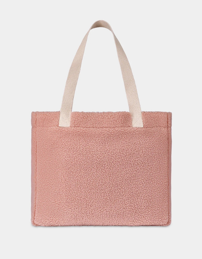 Hindbag Tasche Claude in Teddy Puderrosa aus GRS-zertifiziertem Teddy-Material mit Innentasche und Magnetverschluss. Rückseite
