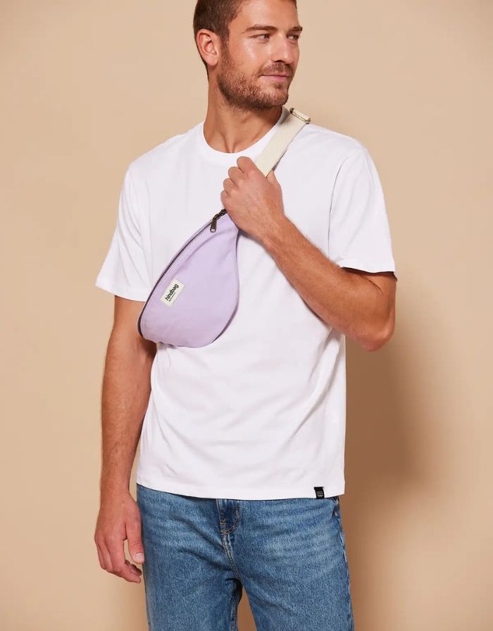 Hindbag Fanny Pack Olivia in Lila aus Bio-Baumwolle mit verstellbarem Gurt.