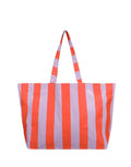 Große Strandtasche von Kado Design mit Streifen in Orange und Lila