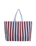 Große Strandtasche von Kado Design mit Streifen in Blau und Braun