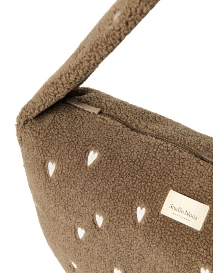 Cross Body Umhängetasche Teddy I Brown Hearts