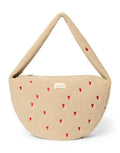 Crossbody Umhängetasche von Studio Noss in Teddy Beige mit roten Herzen