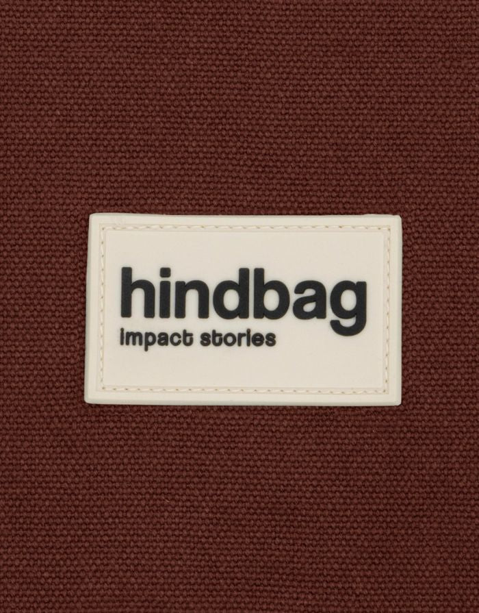 Fanny Pack Harry von Hindbag in der Farbe Chocolat– rechteckige Bauchtasche aus GOTS-zertifizierter Bio-Baumwolle mit zwei Reißverschlusstaschen und verstellbarem Gurt