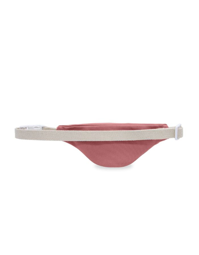 Fanny Pack Kids Augustin von Hindbag in Blush, GOTS-zertifizierte Bio-Baumwolle, Bauchtasche mit verstellbarem Gurt und Clip für Kinder von 4 bis 10 Jahren.
