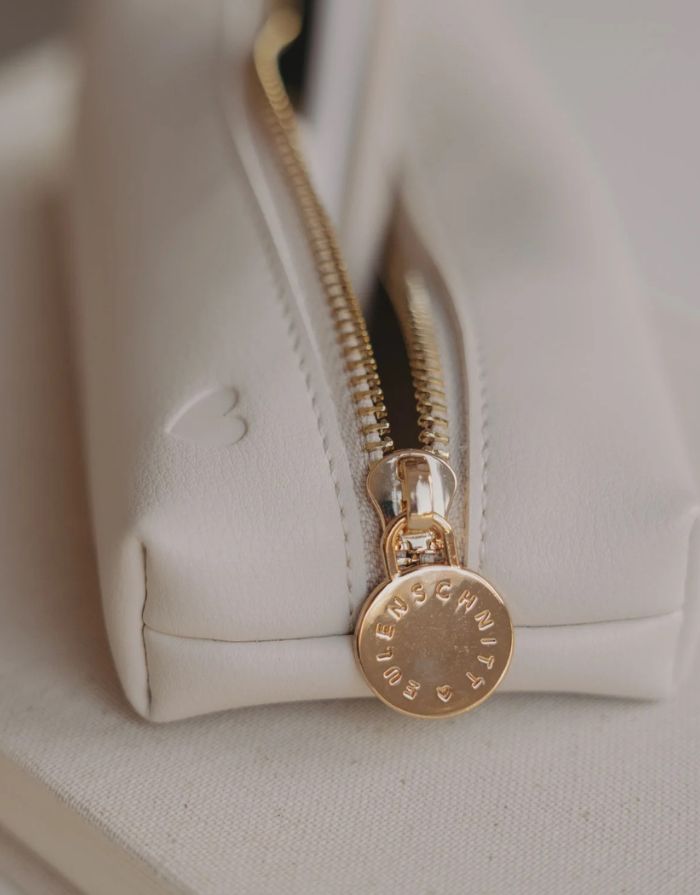 Federtasche Herz I Creme