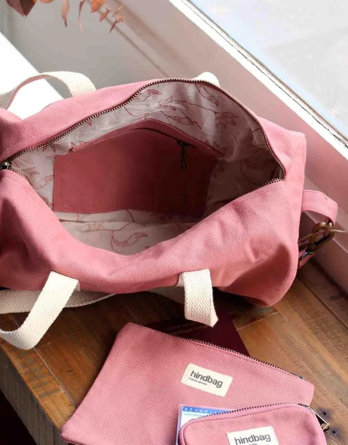 Geldbeutel Lili von Hindbag in Blush aus GOTS-zertifizierter, robuster Bio-Baumwolle, kleines Portemonnaie mit Reißverschluss für Karten, Ausweis oder Schmuck.