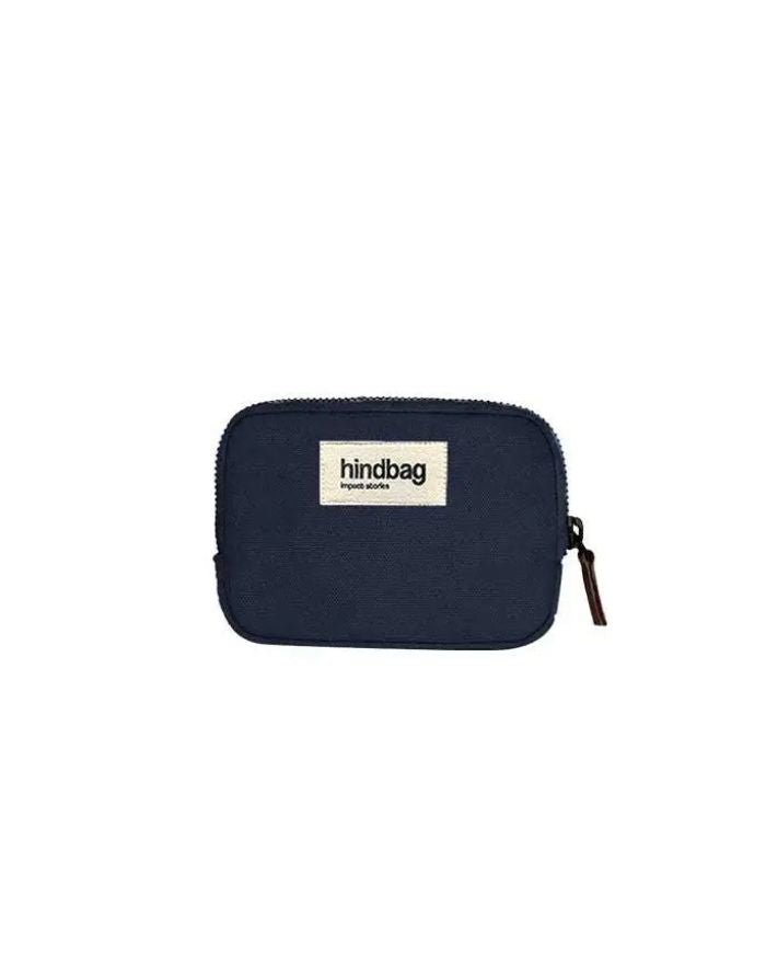 Geldbeutel Lili von Hindbag in Navy aus GOTS-zertifizierter, robuster Bio-Baumwolle, kleines Portemonnaie mit Reißverschluss für Karten, Ausweis oder Schmuck.