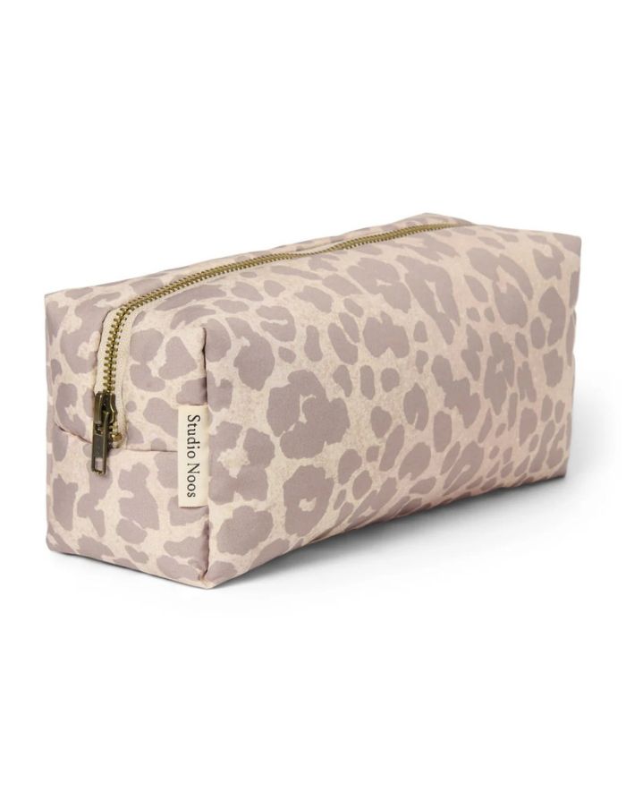 Kosmetiktasche von Studio Noss in Puffy mit Leo Muster in Beige