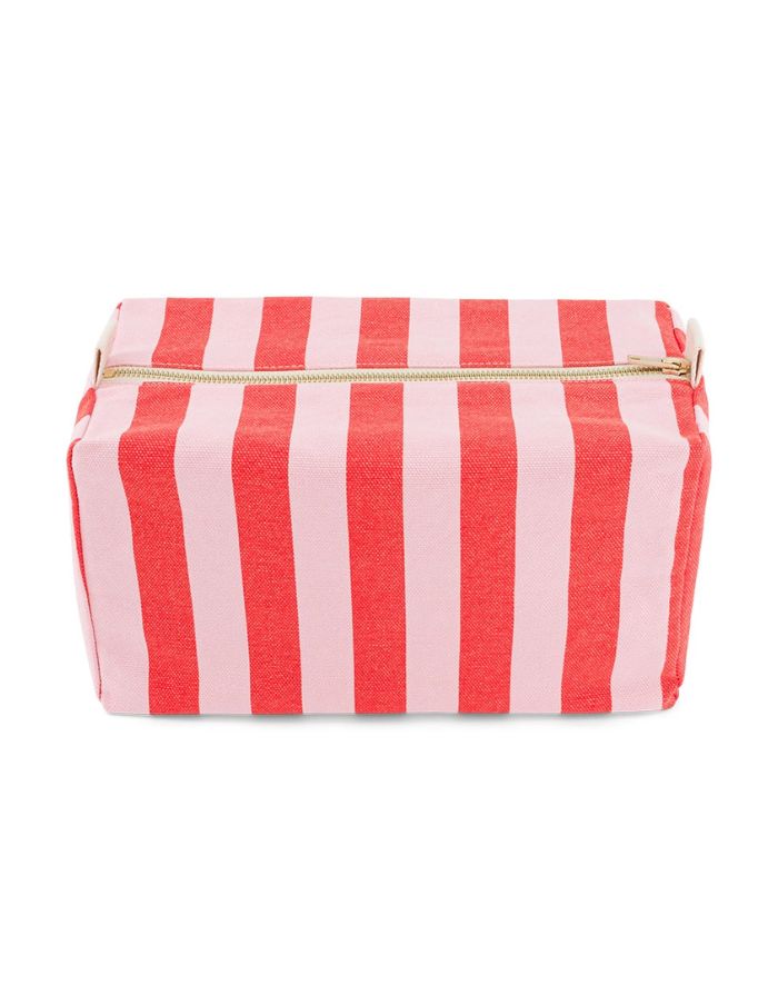Kulturtasche von Rose in April mit Streifen in Rot und Rosa