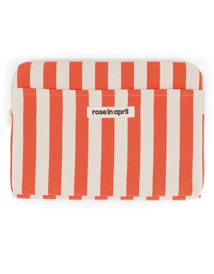 Laptophülle Octava 13/14“ Stripes I Greige/Tomato