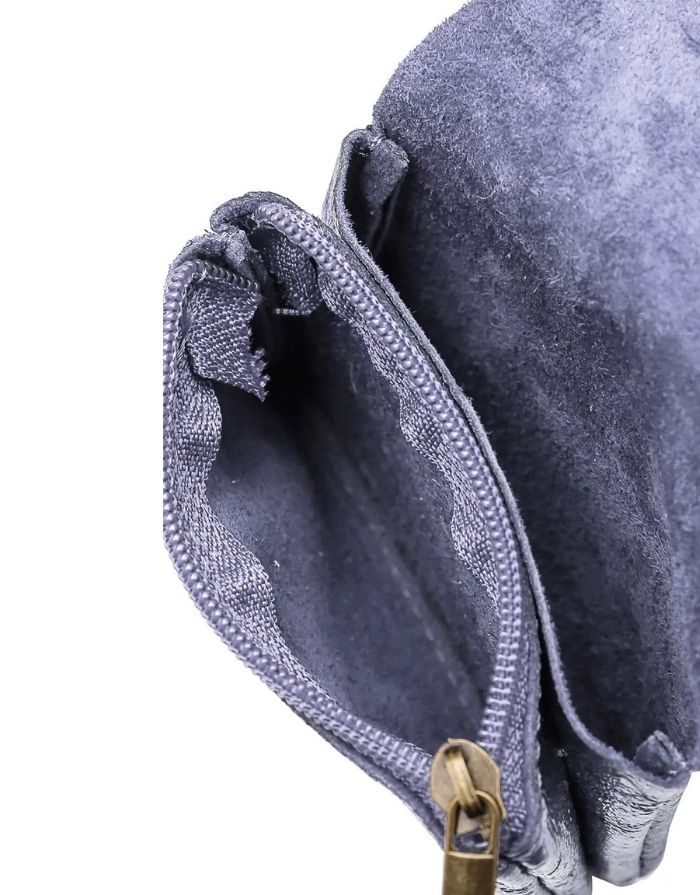 Portemonnaie Leder Klein I Violett Metallic