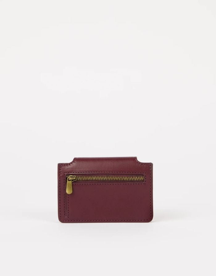  O MY BAG Harmonica Wallet Classic Leather Cherry Red – kompaktes Portemonnaie mit Akkordeon-Fächern und Münzfach.