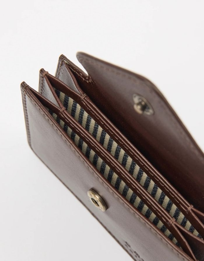 : O MY BAG Harmonica Wallet Classic Leather Chocolate – kompaktes Portemonnaie mit Akkordeon-Fächern und Münzfach.