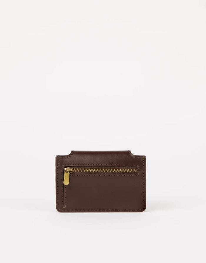 : O MY BAG Harmonica Wallet Classic Leather Chocolate – kompaktes Portemonnaie mit Akkordeon-Fächern und Münzfach.