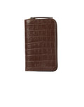  O MY BAG Jett Wallet Croco Chocolate – kompaktes Portemonnaie mit Croco-Prägung, Münzfach und Kartenfächern.