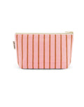 Kosmetiktasche Sofia von Rose in April als Freisteller in Rosa mit braunen Streifen