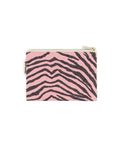 Kleine Tasche für Kosmetik oder Geld von Rose in April in Rosa mit schwarzem Zebra Muster als Freisteller