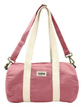 Hindbag Tasche Simon Mini in Blush, kleine Polochon-Tasche aus GOTS-zertifizierter Bio-Baumwolle, mit Reißverschluss und Innentasche, Schulterriemen.