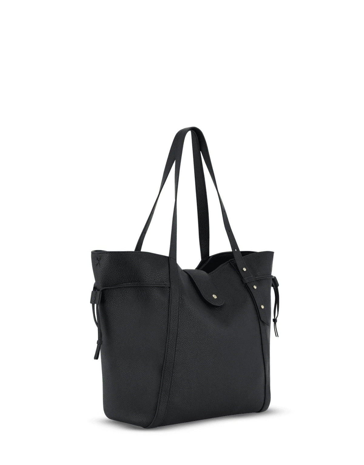 Hey Marly Pretty Wonder M Shopper mit wandelbarer Form, verstellbaren Henkeln, matt-goldfarbenen Details und Platz für einen Laptop von der Seite