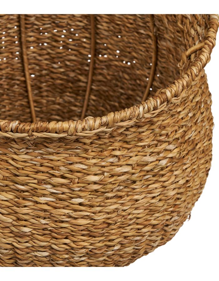Korb Eden Large von House Nordic in Natur mit geflochtener Optik, Ø 46 x 30 cm, zur dekorativen Aufbewahrung, Nahaufnahme.