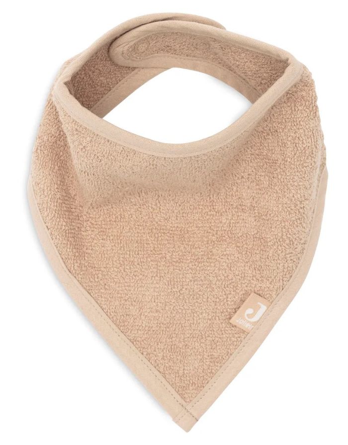 Jollein Bandana Lätzchen 2er Set aus weichem Frottee in der Farbe Biscuit.