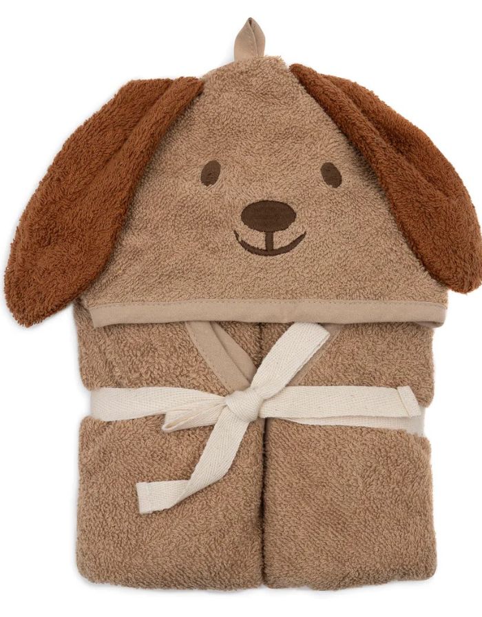  Jollein Kapuzenhandtuch Pets Diego Dog aus weichem Baumwollfrottee mit Hundeohren.