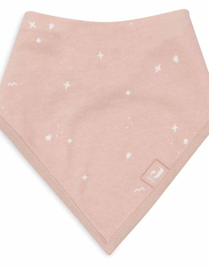 Jollein Bandana Lätzchen 2er Set Twinkling in Wild Rose mit Druckknöpfen und weicher Baumwolle.
