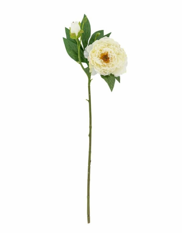  Bloomingville Kunstblume Pfingstrose Peony Stiel Weiß mit detailreicher Blüte.