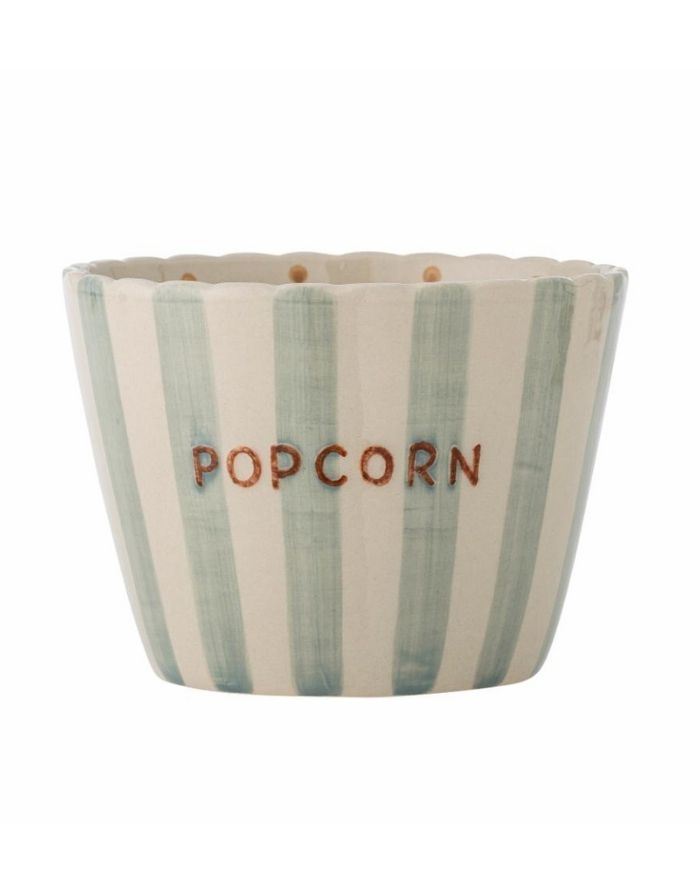 Bunte Steingutschale „Chip Popcorn“ mit handbemalten Streifen von Bloomingville