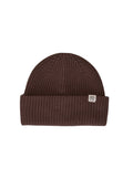 Braune Beanie Galine Rachelle von MSCH Copenhagen in Hot Fudge aus weichem doppellagigem Rippstrick mit kleinem MSCH Icon-Patch.