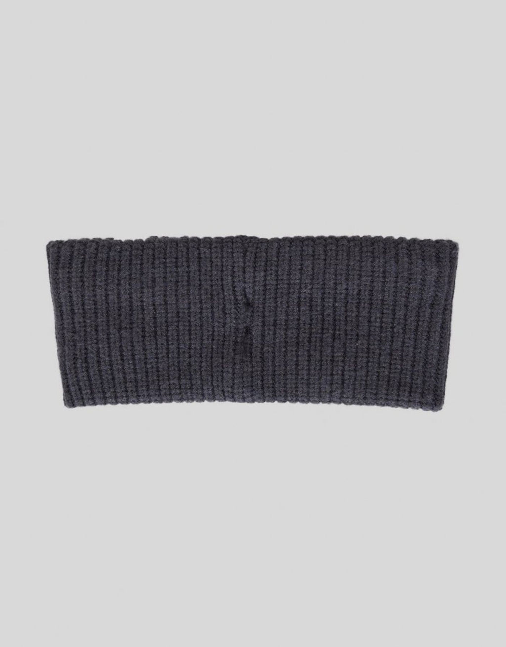 Blaugraues Stirnband Galine Rachelle Icon von MSCH Copenhagen in India Ink aus weichem Rippstrick mit dezentem MSCH-Logo hinten