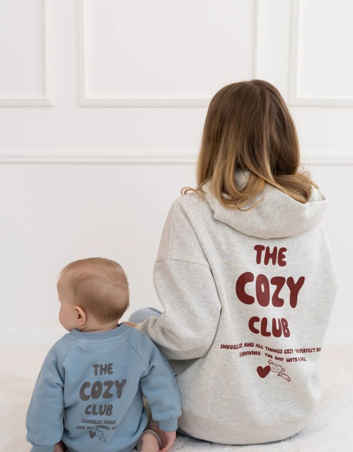 Oversized Hoodie Erwachsene Cozy Club Hellgrau