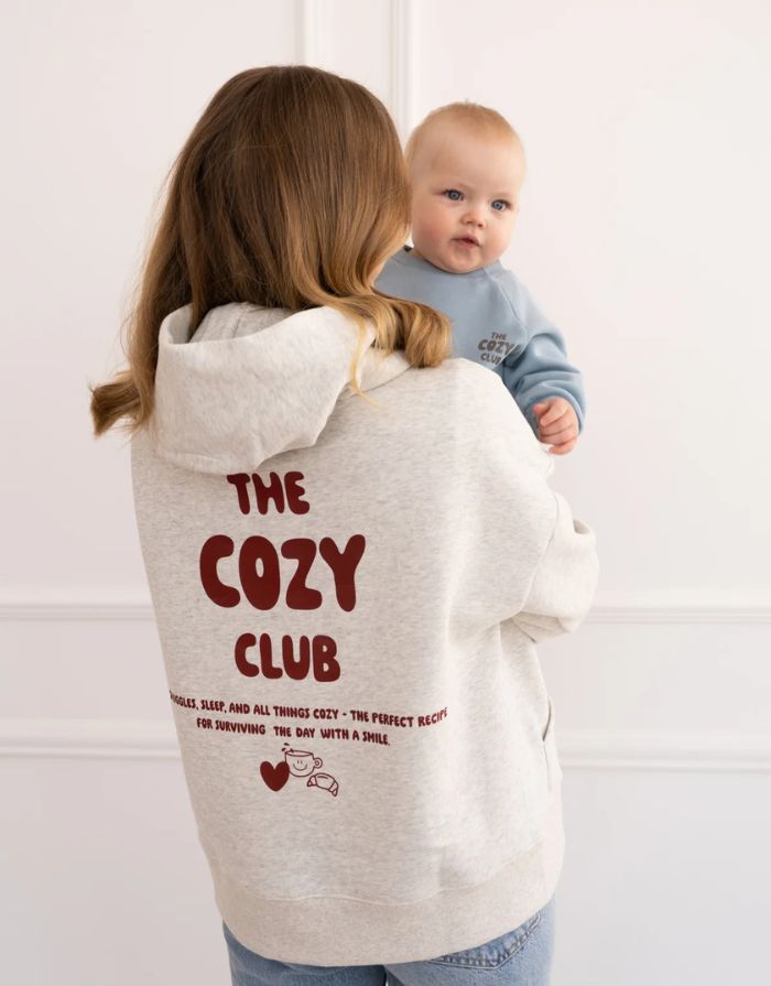 Oversized Hoodie Erwachsene Cozy Club Hellgrau
