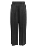 Schwarze Molie Hose von MSCH Copenhagen mit weitem Bein, elastischem Bund und fließendem Fall von vorne