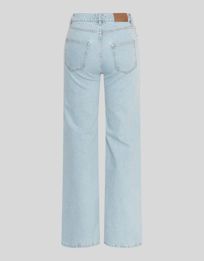 MSCH Copenhagen Jeans Solia Ada HW Wide Light Blue Wash mit hoher Taille und weitem Bein in hellblauem Denim.