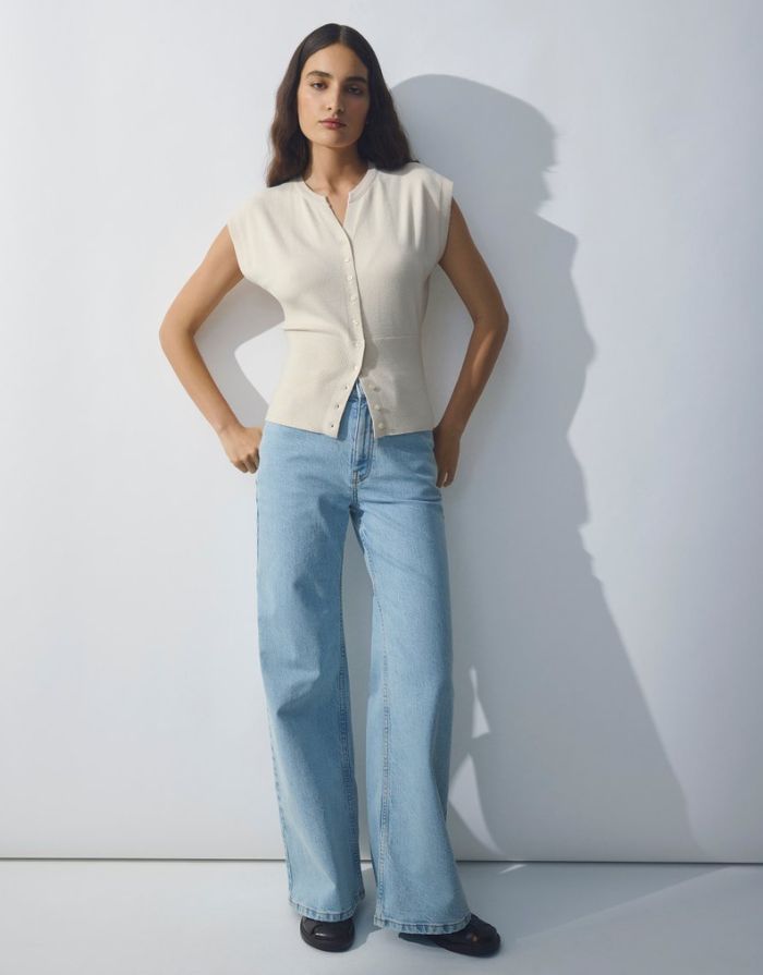 MSCH Copenhagen Jeans Solia Ada HW Wide Light Blue Wash mit hoher Taille und weitem Bein in hellblauem Denim.