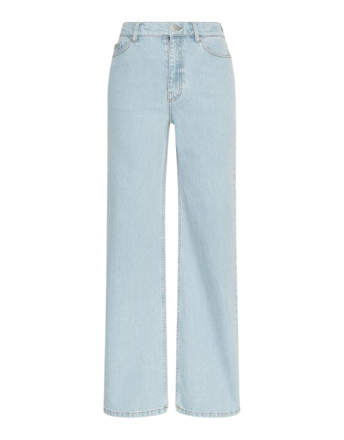 MSCH Copenhagen Jeans Solia Ada HW Wide Light Blue Wash mit hoher Taille und weitem Bein in hellblauem Denim.