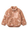 Liewood Nolan Teddyjacke Sweethearts Pale Tuscany, weiche Fleecejacke mit Stehkragen und Taschen.