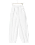 Gina Tricot weiße Ballonhose aus Baumwolle mit elastischem Bund und weitem Bein.