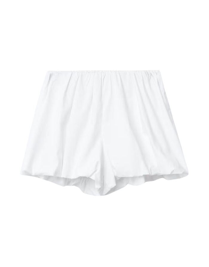 Gina Tricot weiße Ballon-Shorts mit elastischem Bund 