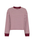 Gestreifter Pullover Monde Krestiane in Egret Rhododendron von MSCH Copenhagen als Freisteller von vorne